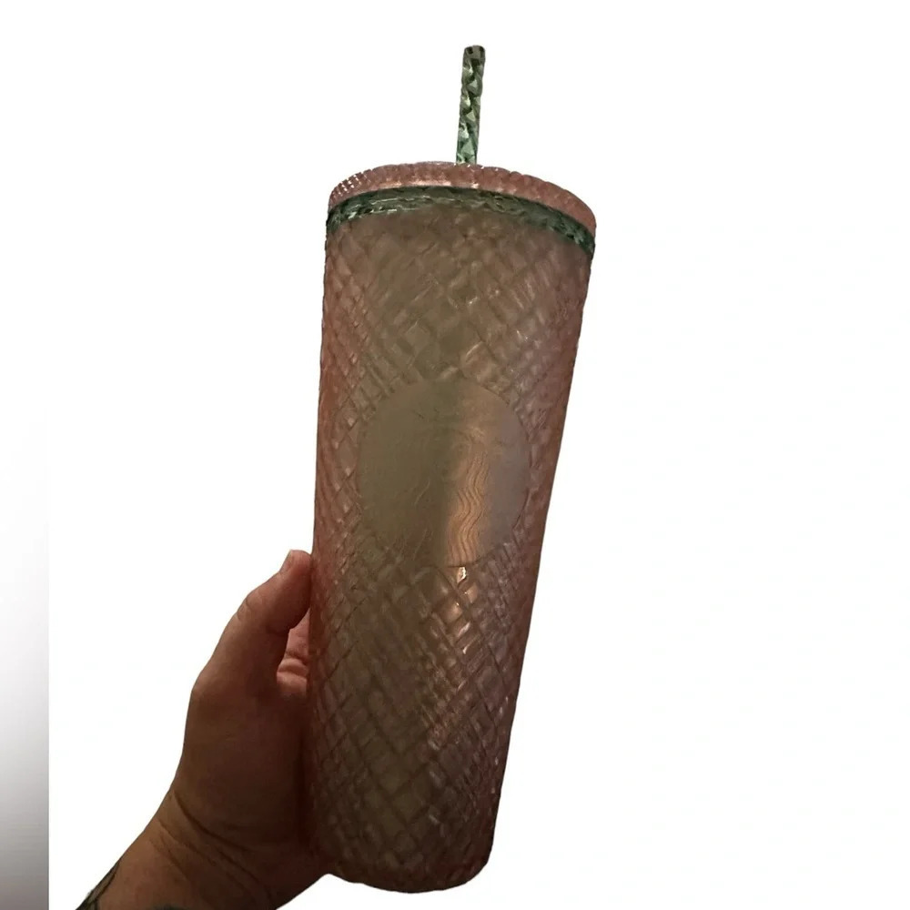 Starbucks 2023 Spring Pink Pearl Jeweled Venti 24oz Tumbler & Key chain New - Picture 4 of 6